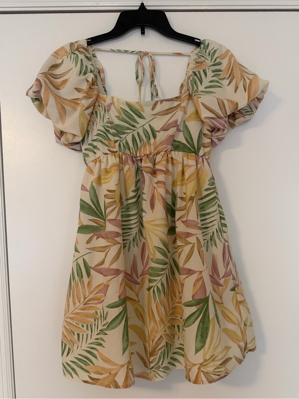 Tropical babydoll style  Dress - Green & Yellow